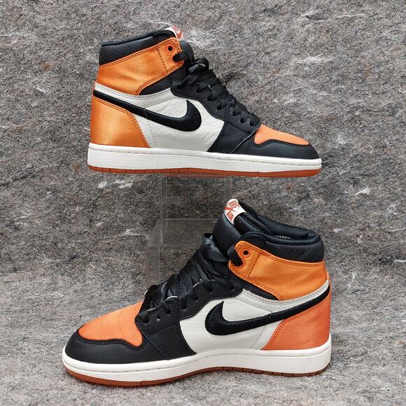 Jordan 1 Retro High Sneakers Women's Sz 6.5 Satin Shattered Backboard AV3725-010 - Picture 2 of 8